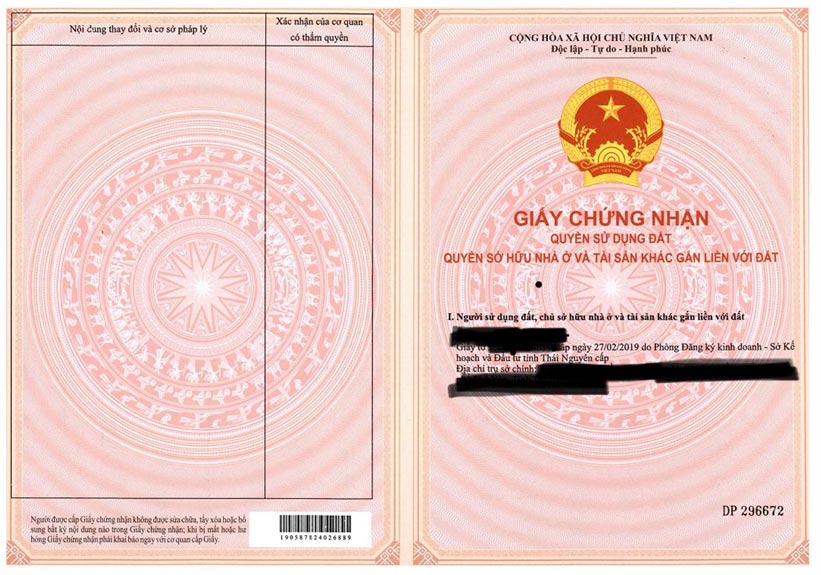Giấy chứng nhận quyền sử dụng đất sổ đỏ lô đất 2ha KCN Yên Bình Thái Nguyên amiland.vn