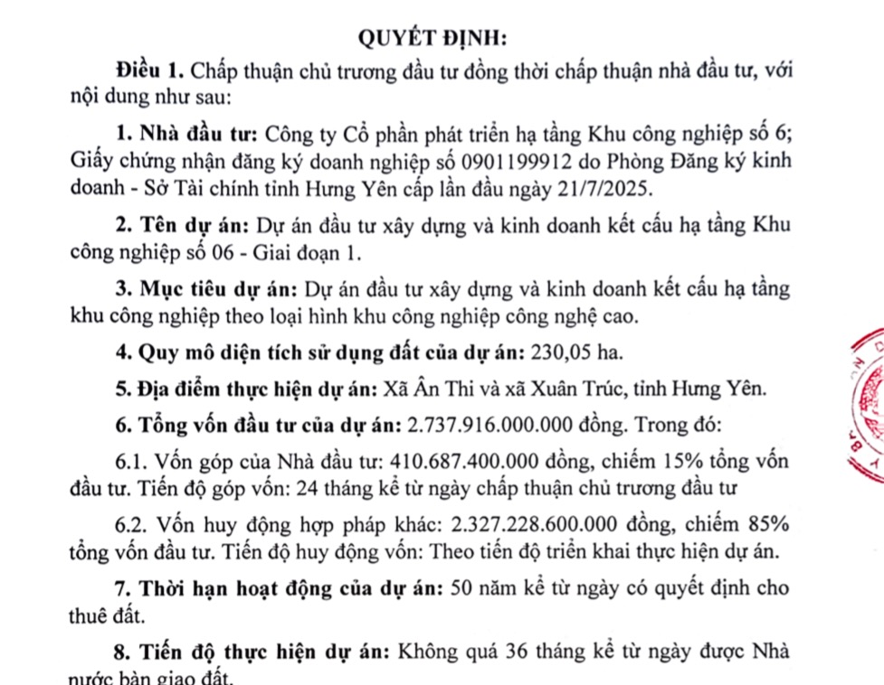 Thành viên Hòa Phát chính thức làm chủ đầu tư dự án KCN hơn 2.700 tỷ tại Hưng Yên
