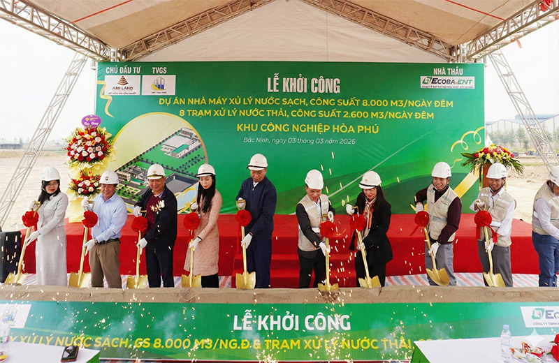 KCN Hòa Phú bứt tốc hạ tầng: Khởi công tổ hợp cấp thoát nước hiện đại