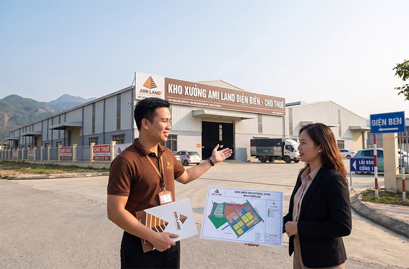 Cho thuê kho xưởng nhà xưởng xây sẵn đạt chuẩn tại KCN Điện Biên amiland.vn