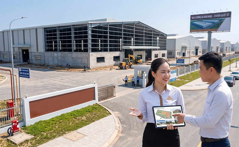 Cho thuê kho xưởng Quảng Ngãi PCCC nghiệm thu khung thép kiên cố amiland.vn