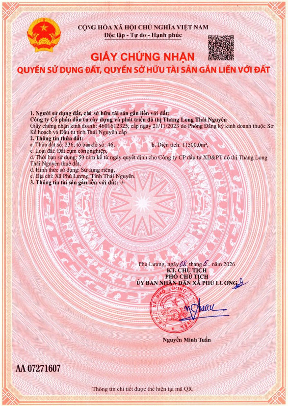Thông tin Giấy Chứng nhận Quyền sử dụng đất Cụm Yên Lạc
