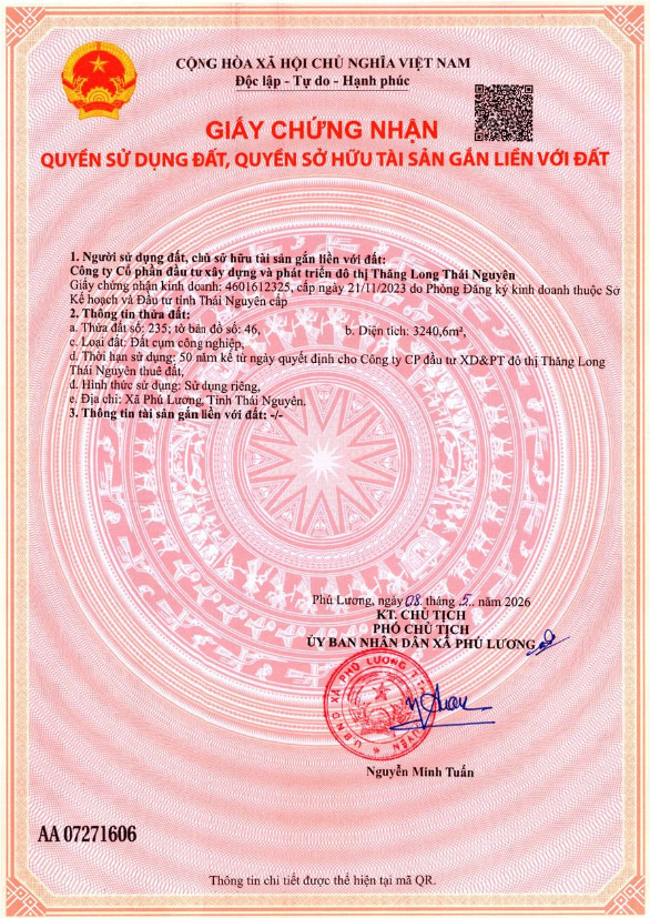 Thông tin Giấy Chứng nhận Quyền sử dụng đất Cụm Yên Lạc