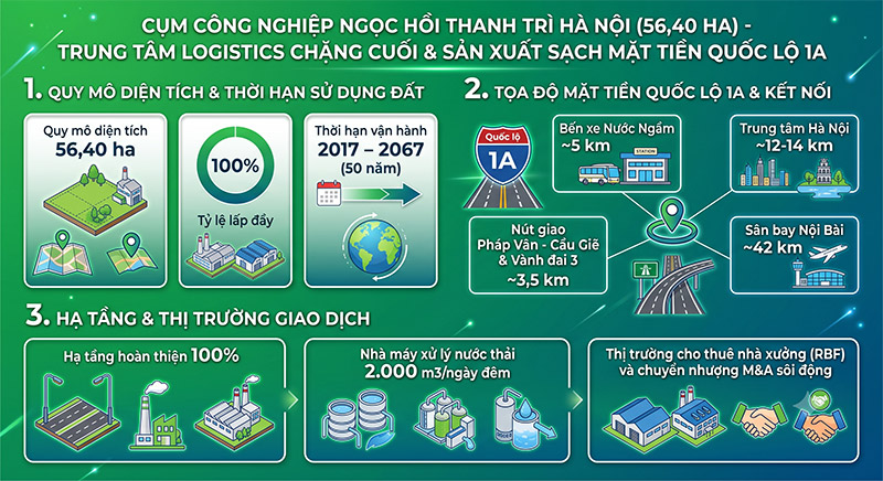 Cum cong nghiep Ngoc Hoi Thanh Tri Ha Noi quy mo 56,4ha mat tien Quoc lo 1A amiland.vn