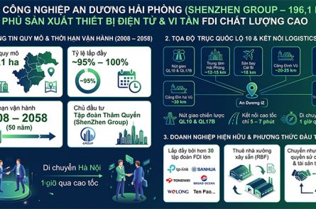 KCN An Dương Hải Phòng: Vị trí Quốc lộ 10, Thủ phủ Điện tử FDI