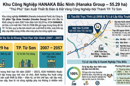 KCN HANAKA Từ Sơn: Vị trí TL295B, Hạ tầng Tập đoàn Hanaka
