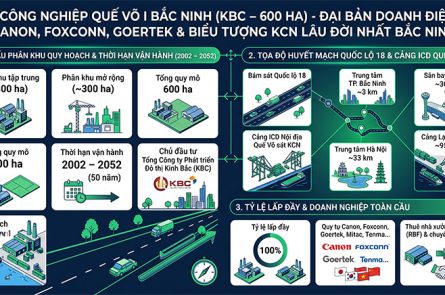 KCN Quế Võ 1 Bắc Ninh: Vị trí Quốc lộ 18, Đại bản doanh Canon