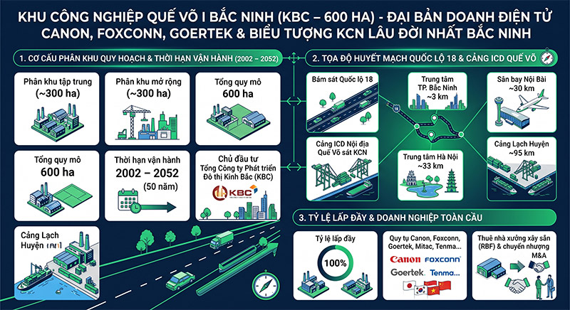 Khu cong nghiep Que Vo 1 Bac Ninh Dai ban doanh Canon Foxconn Goertek amiland.vn
