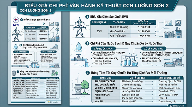 Biểu Giá Chi Phí Vận Hành Kỹ Thuật CCN Lương Sơn 2