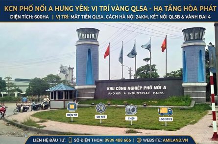 KCN Phố Nối A Hưng Yên: Vị Trí QL5A, Hạ Tầng Hòa Phát 600ha