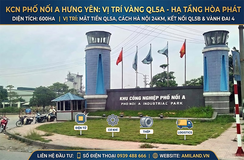 KCN Pho Noi A Hung Yen Vi Tri QL5A Ha Tang Hoa Phat 600ha amiland.vn